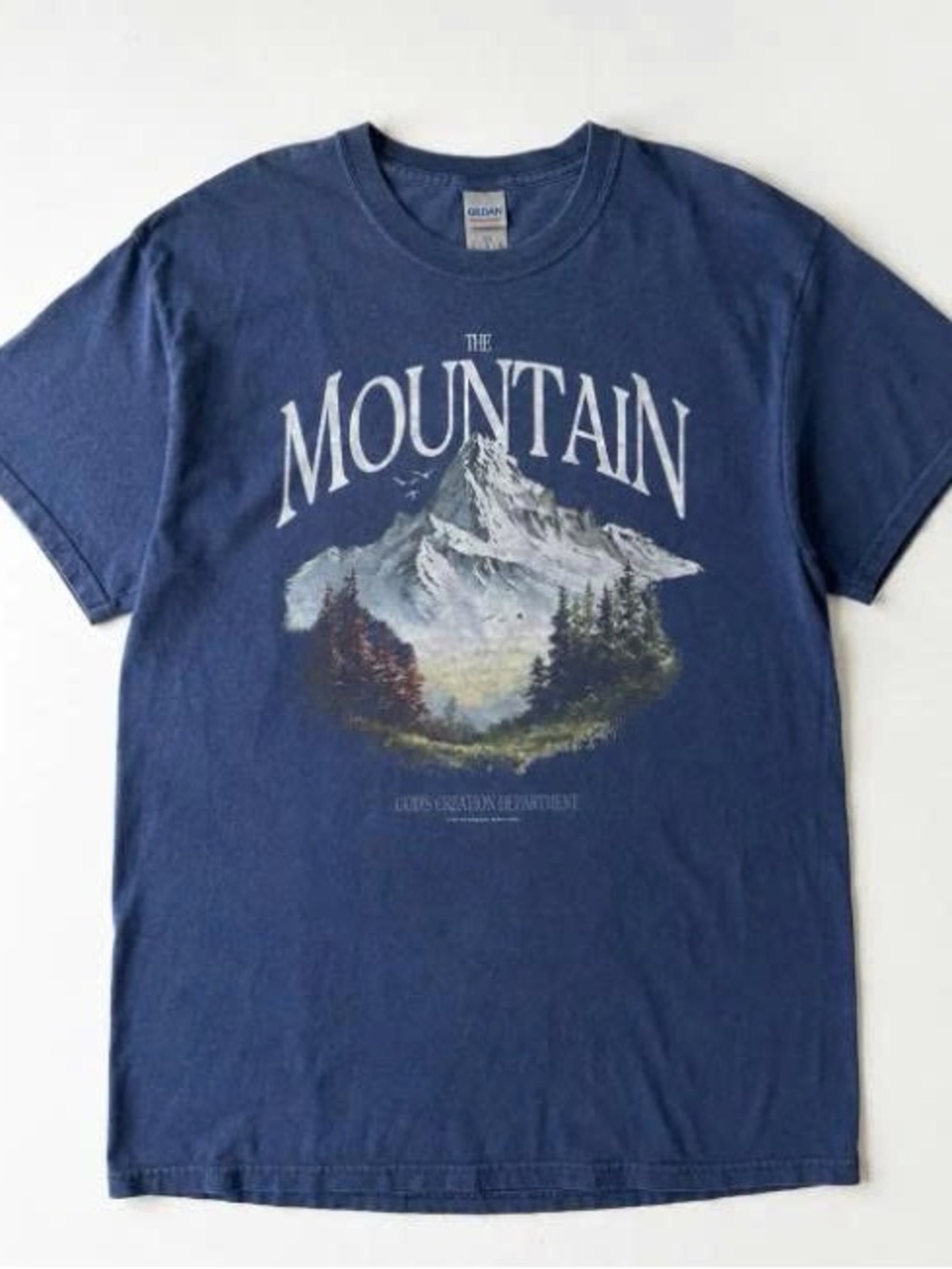Gildan Navy Graphic 'The Mountain' Short Sleeve Tee
